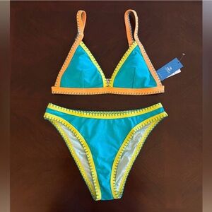 Cupshe Teal and Orange Bikini